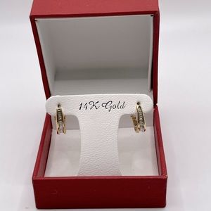 14k Yellow Gold Diamon Earrings